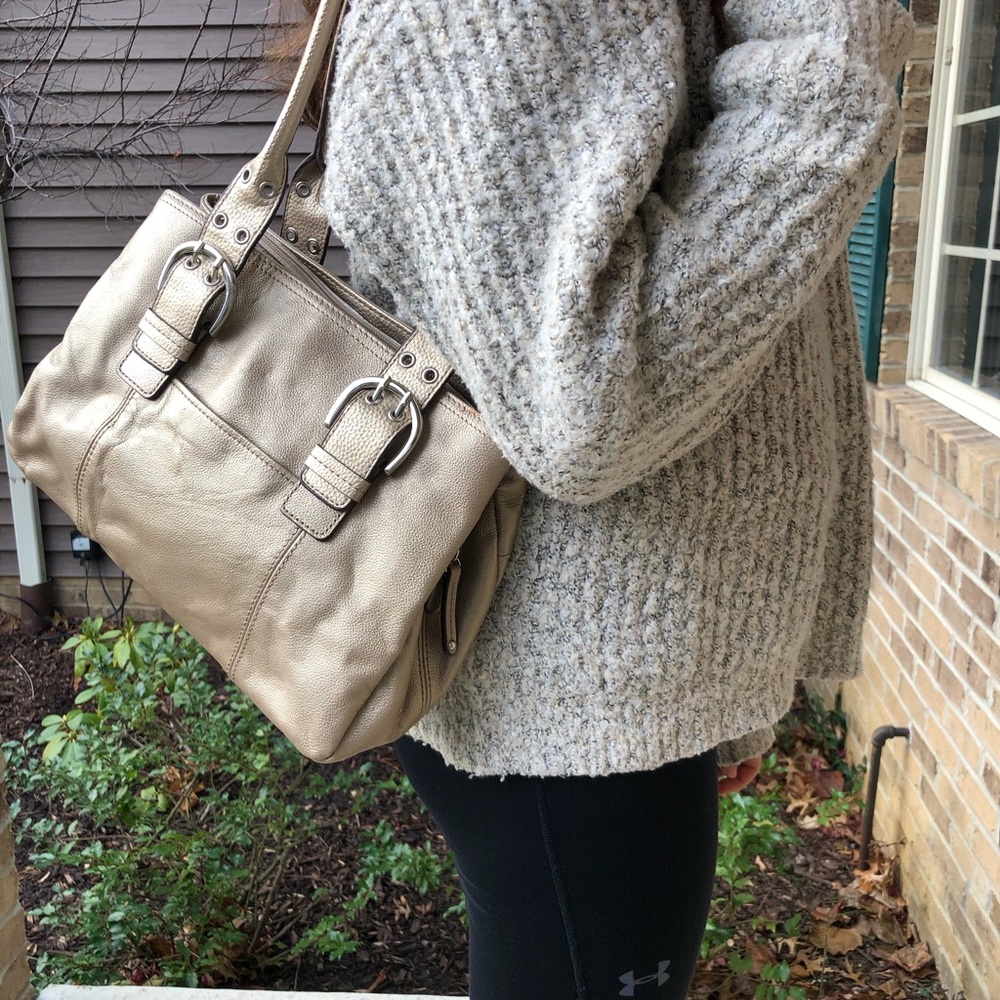 Tignanello Gold-tone Shoulder Bag